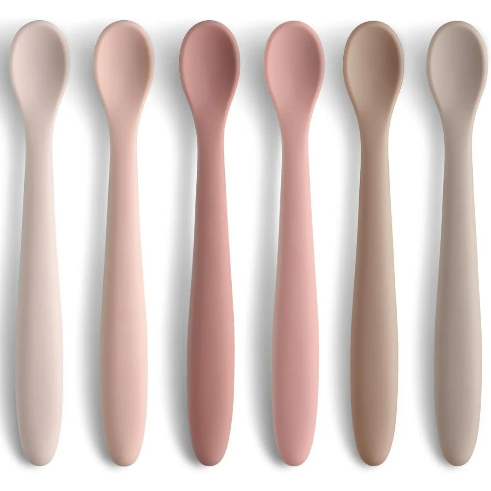 6-Piece Silicone Baby Feeding Spoons
