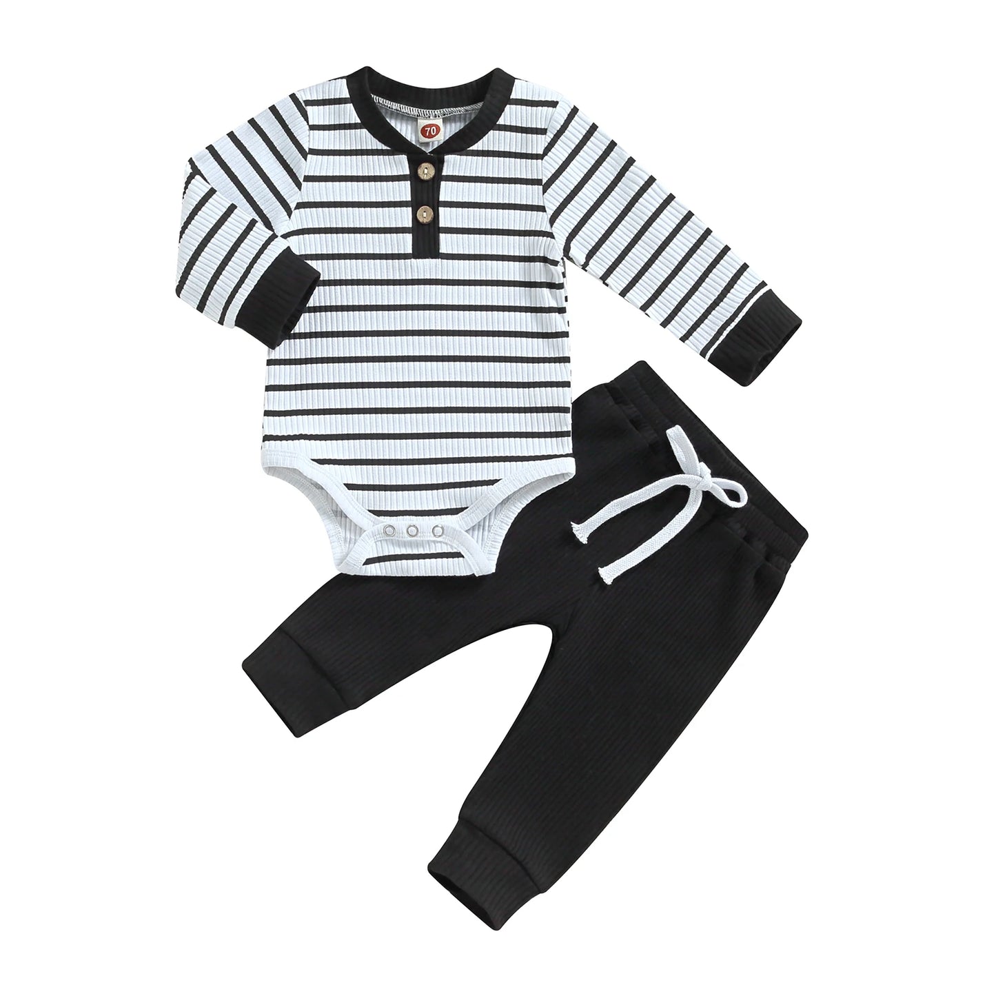 Striped Hearth Romper Set