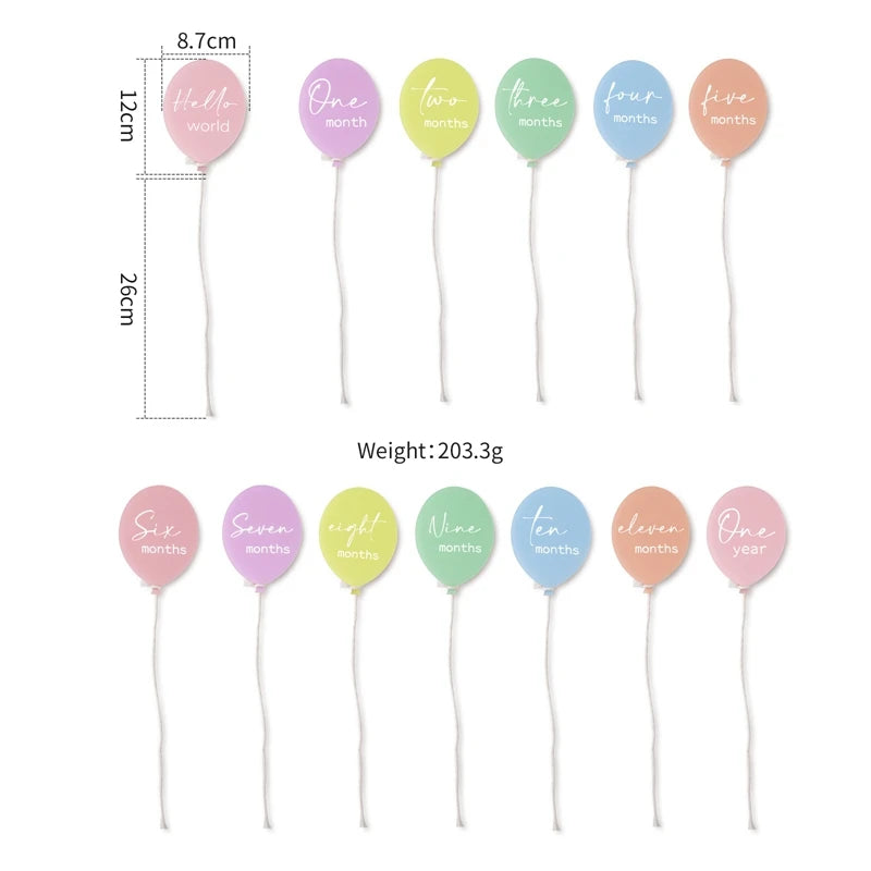 Moon‑Balloon Milestone Set (13pcs)
