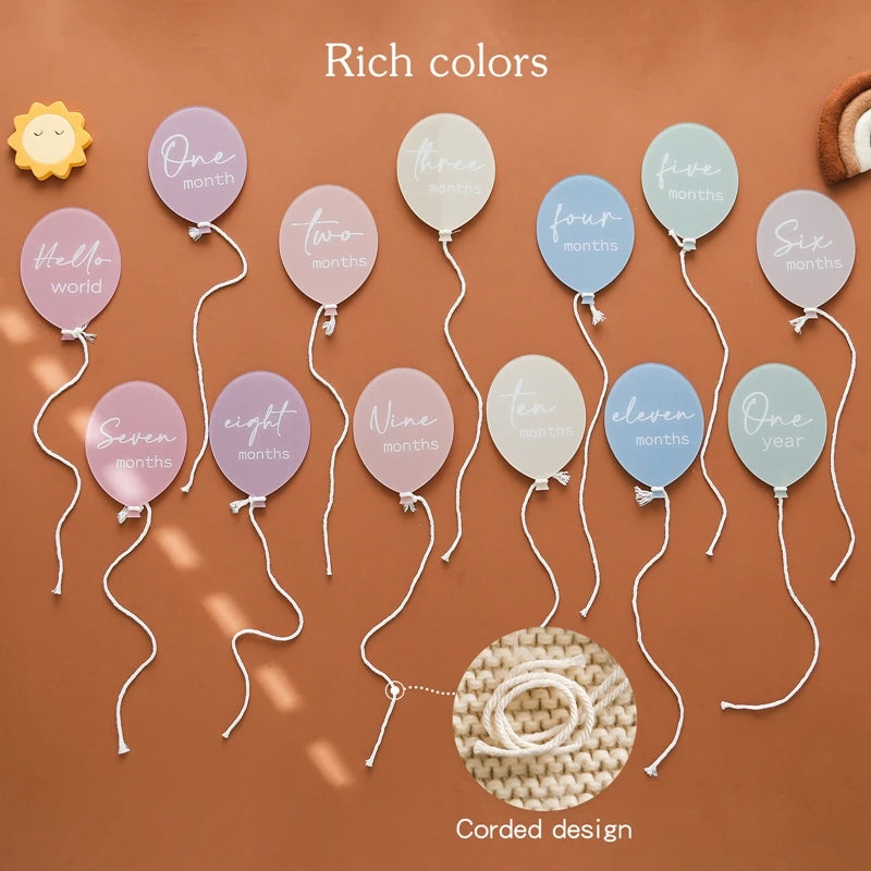 Moon‑Balloon Milestone Set (13pcs)