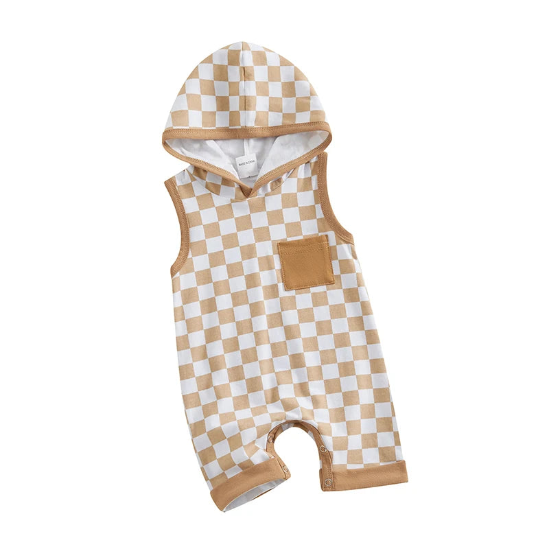 Checkerboard Hooded Romper