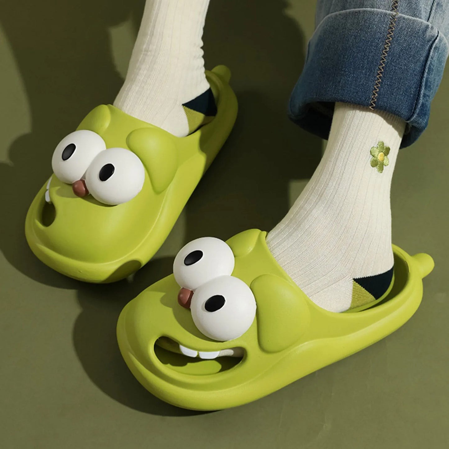 Big Eyed Slippers For Women with an Infectious Laugh and Silly Feet