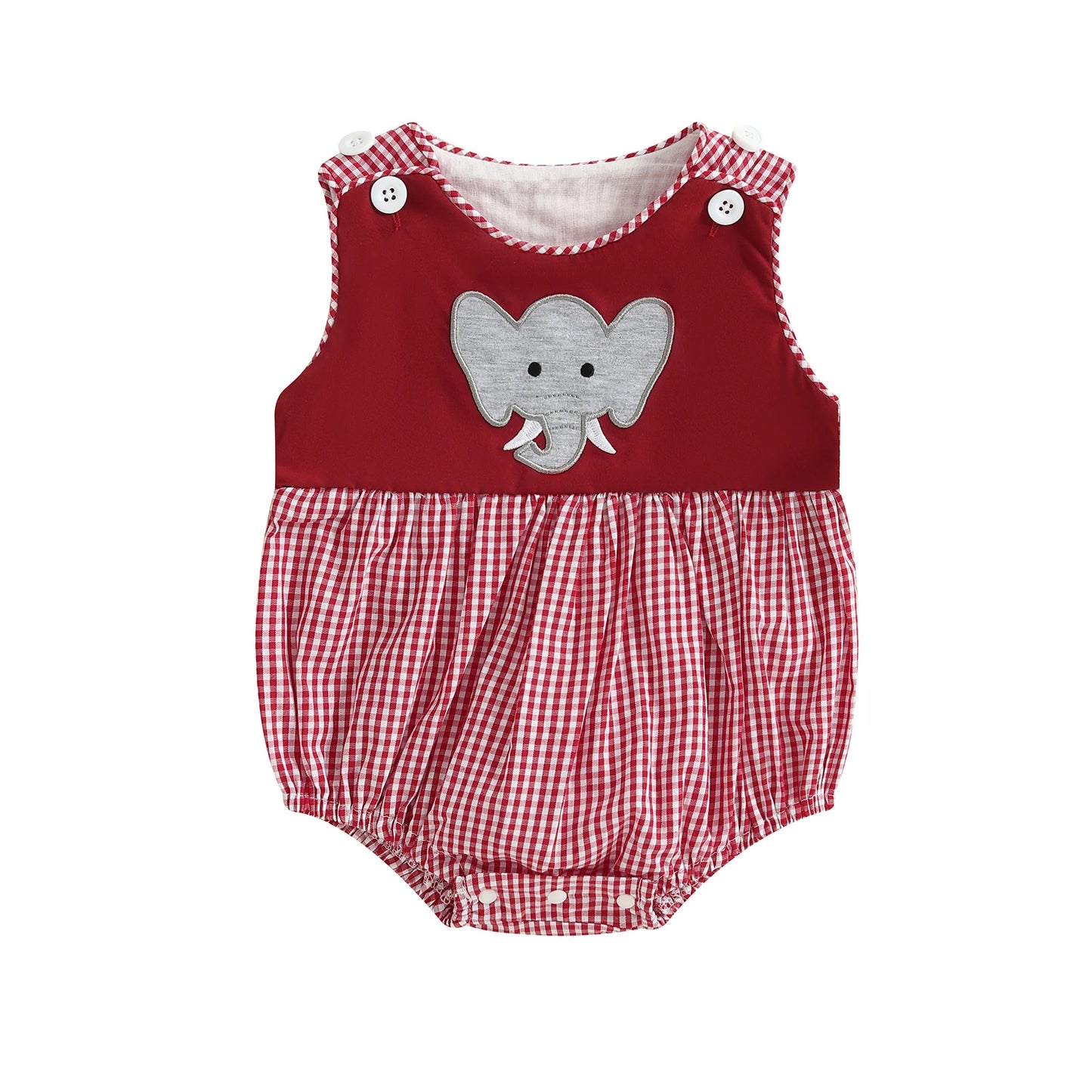 Meadow‑Cub Plaid Romper