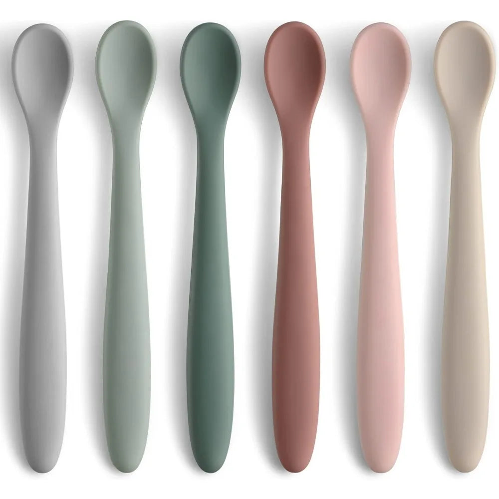 6-Piece Silicone Baby Feeding Spoons