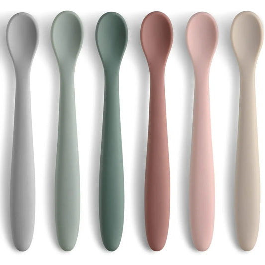 6-Piece Silicone Baby Feeding Spoons