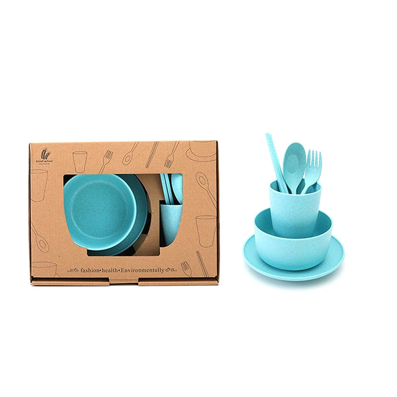 6‑piece Wheat‑Straw Feeding Set