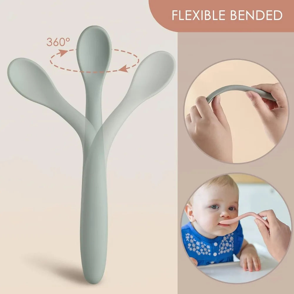 6-Piece Silicone Baby Feeding Spoons