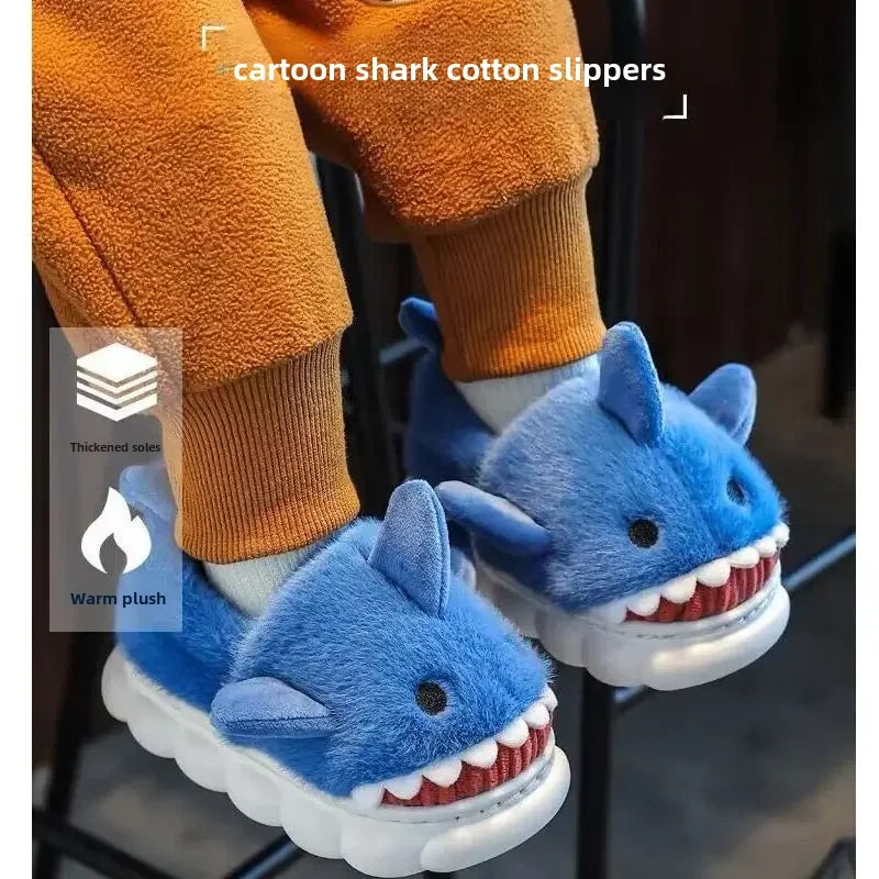 Shark Cotton Slippers For Indoor Home Use