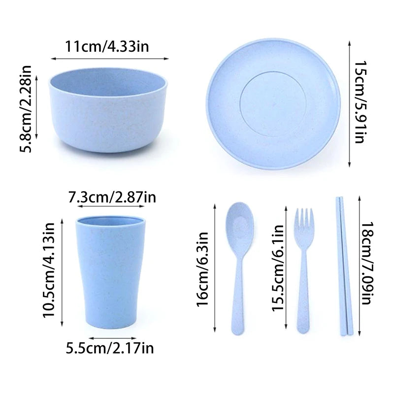 6‑piece Wheat‑Straw Feeding Set