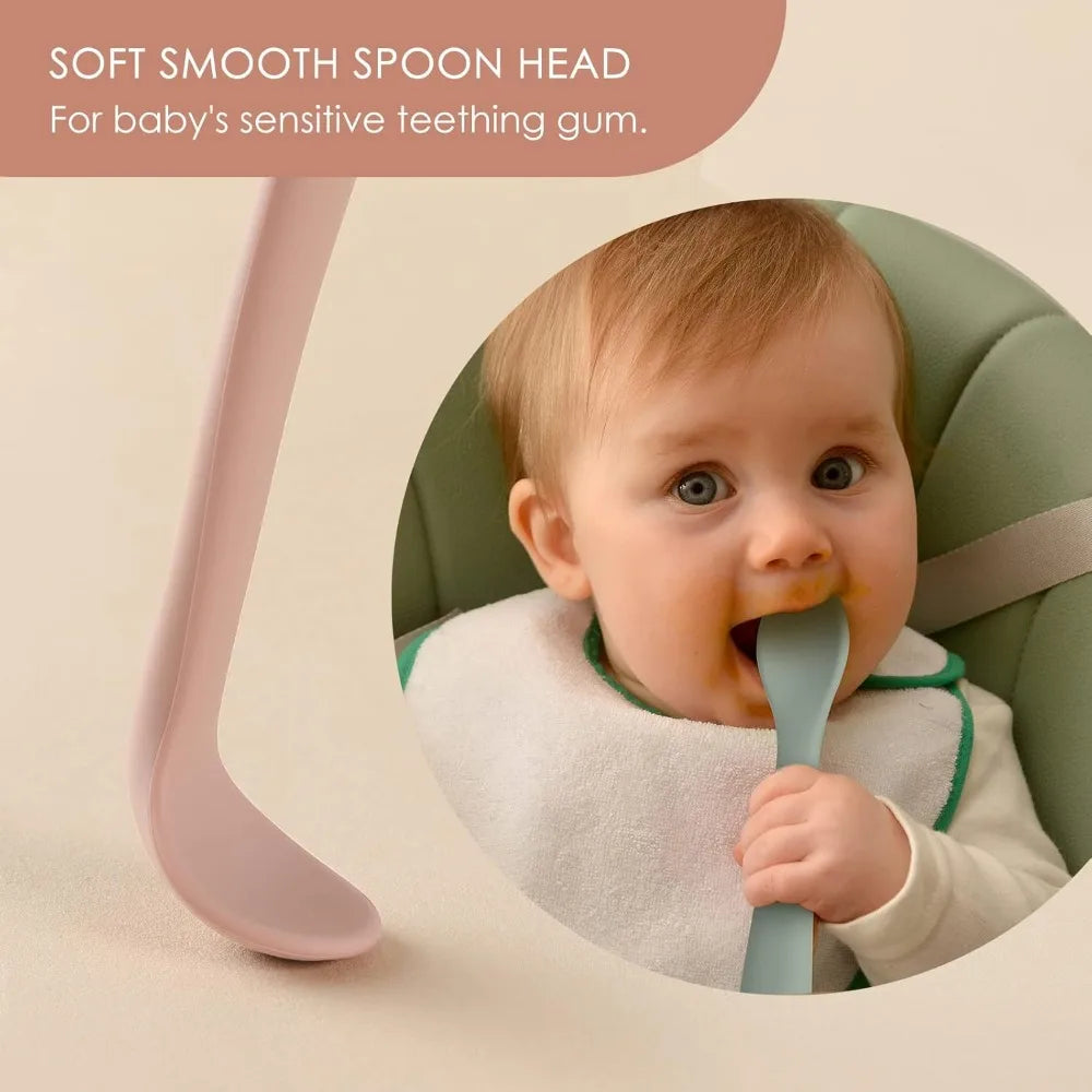 6-Piece Silicone Baby Feeding Spoons