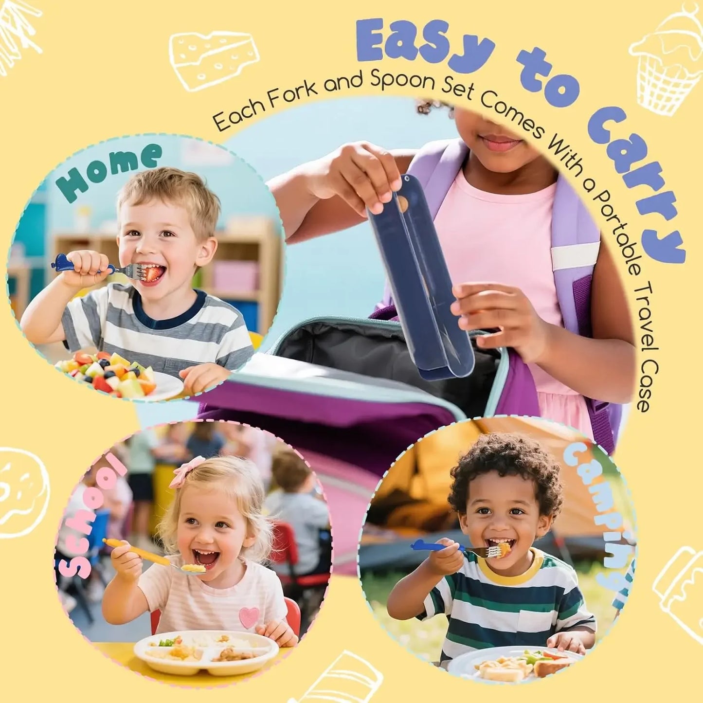 Kids Utensil Set with Carrying Case