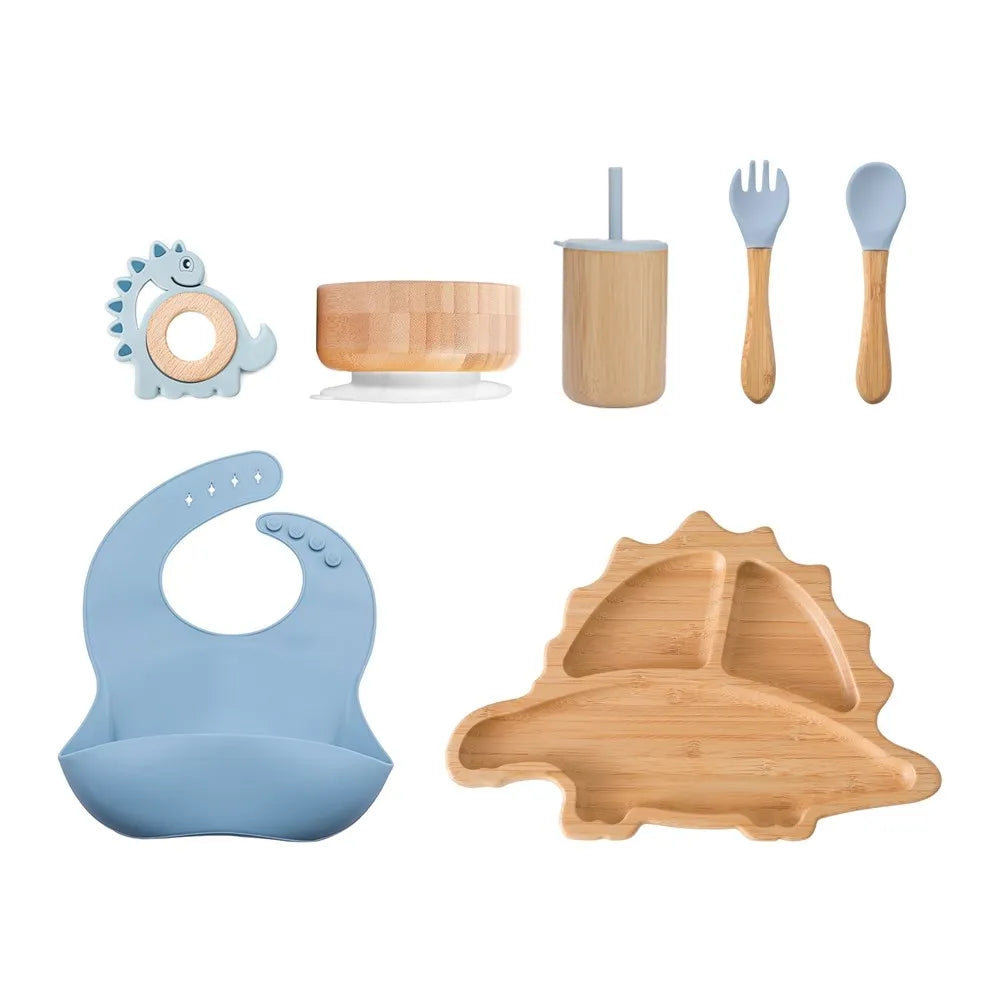 Baby Feeding Tableware Set with Silicone Suction
