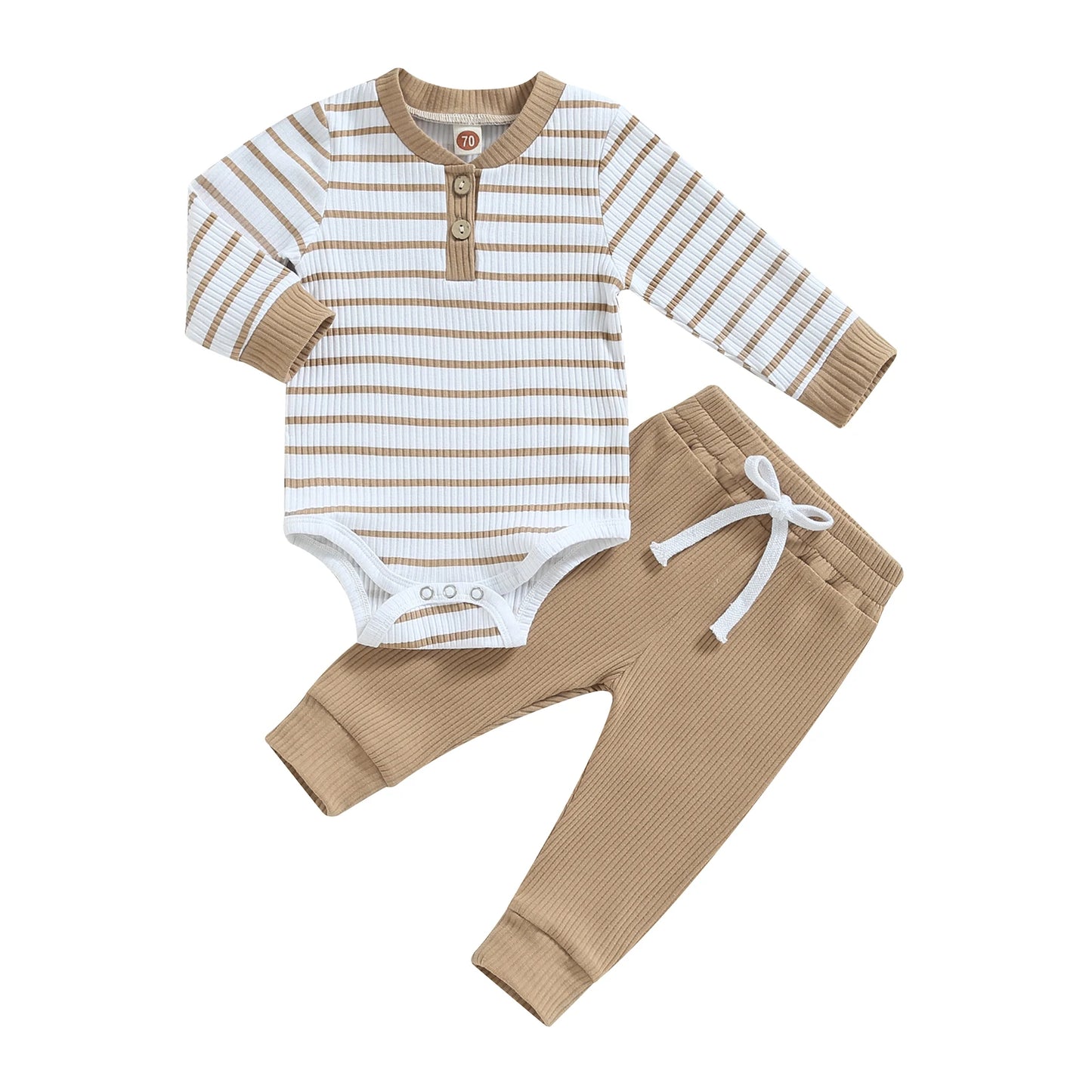 Striped Hearth Romper Set