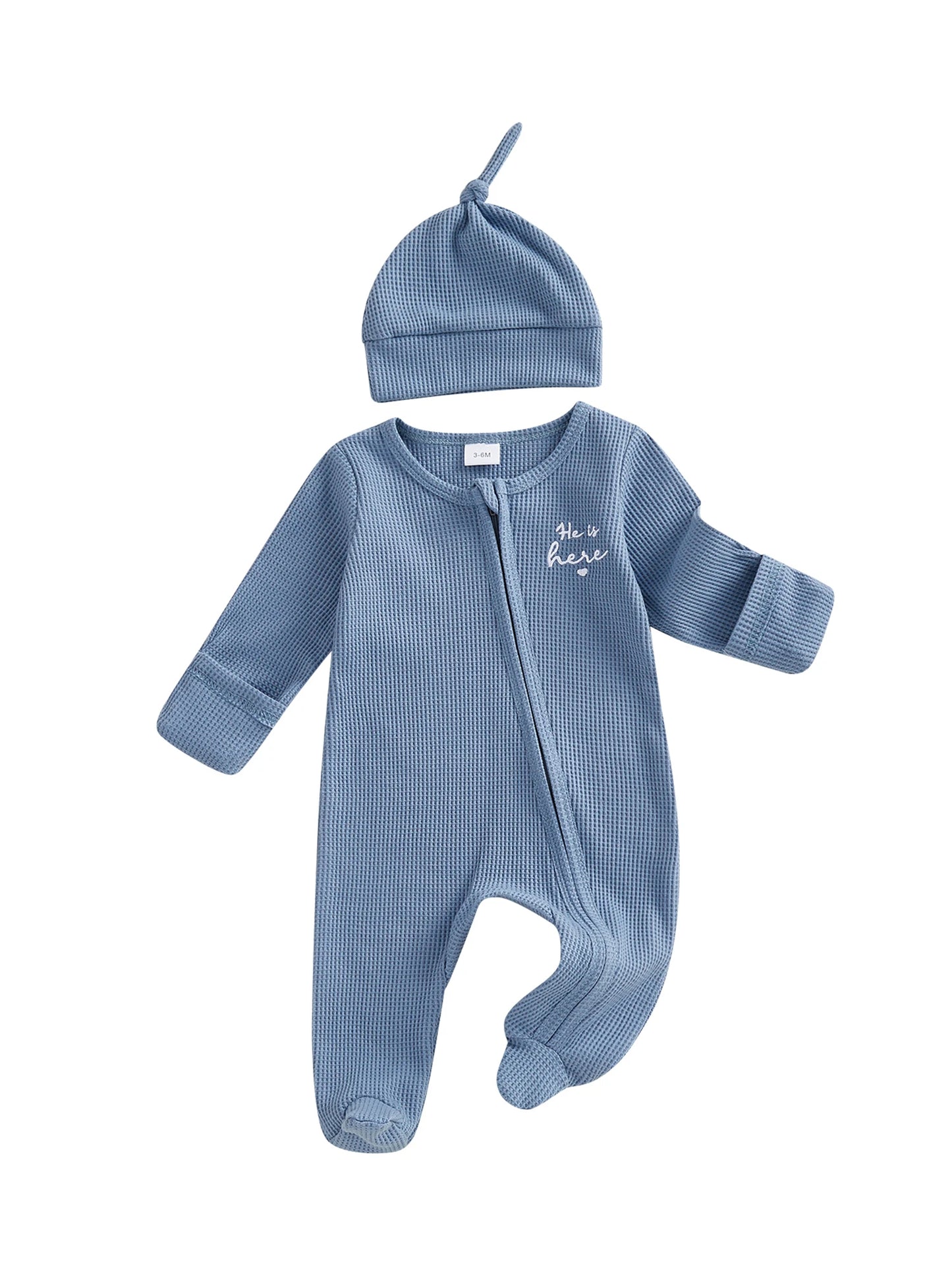 Lettered Footie & Hat Set