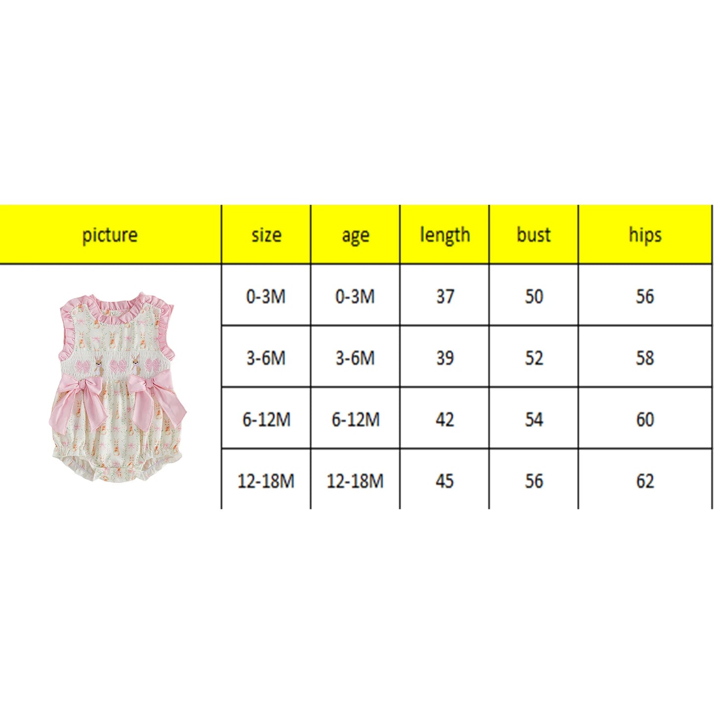 Baby Girls Sleeveless Crew Neck Romper with Rabbit