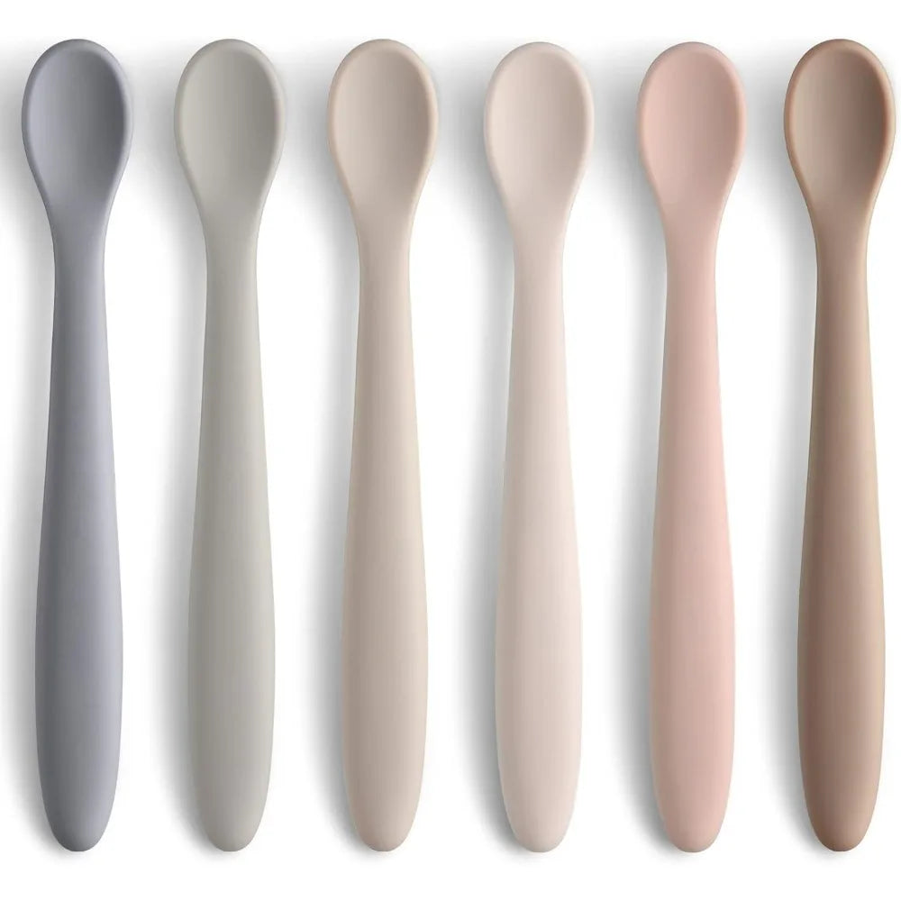 6-Piece Silicone Baby Feeding Spoons