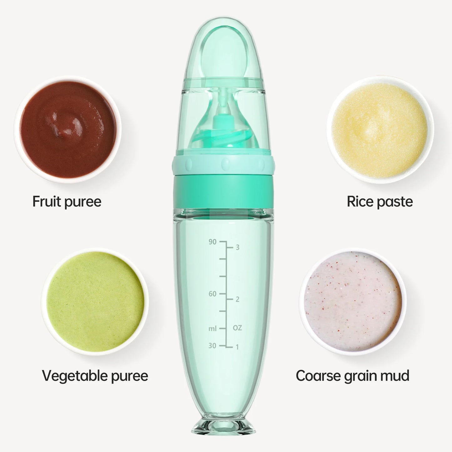 Baby Feeding Silicone Bottle with Spoon