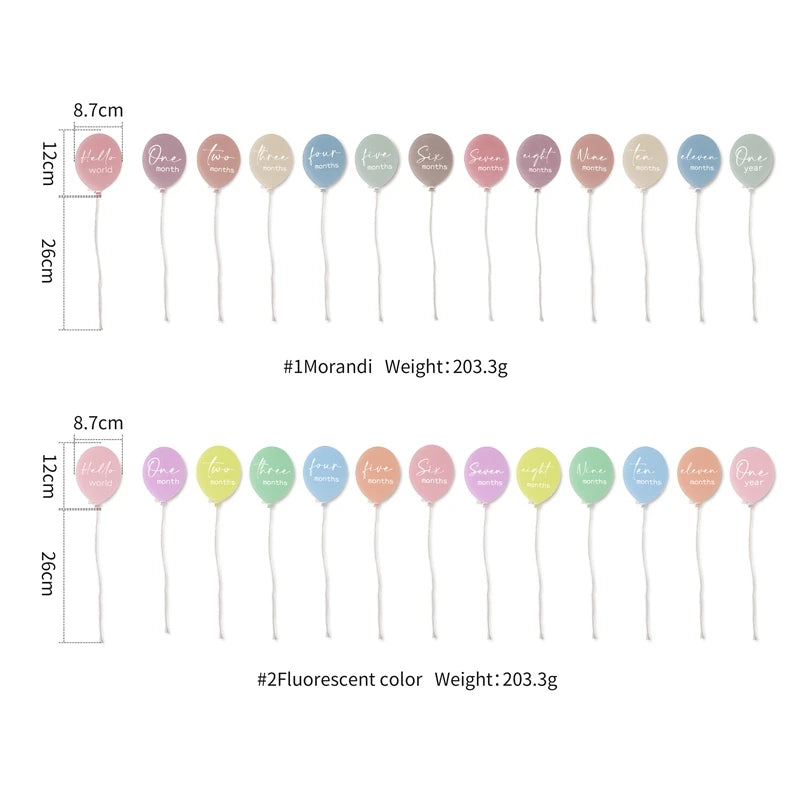 Moon‑Balloon Milestone Set (13pcs)