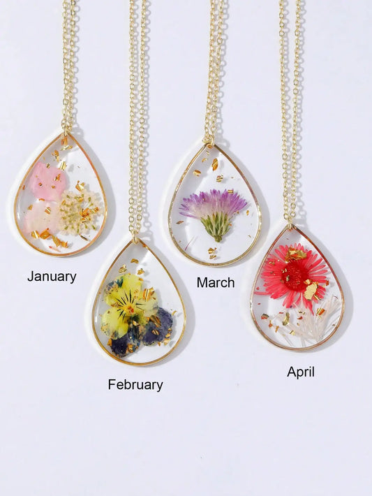 Moon‑Bloom Birth‑Flower Pendant