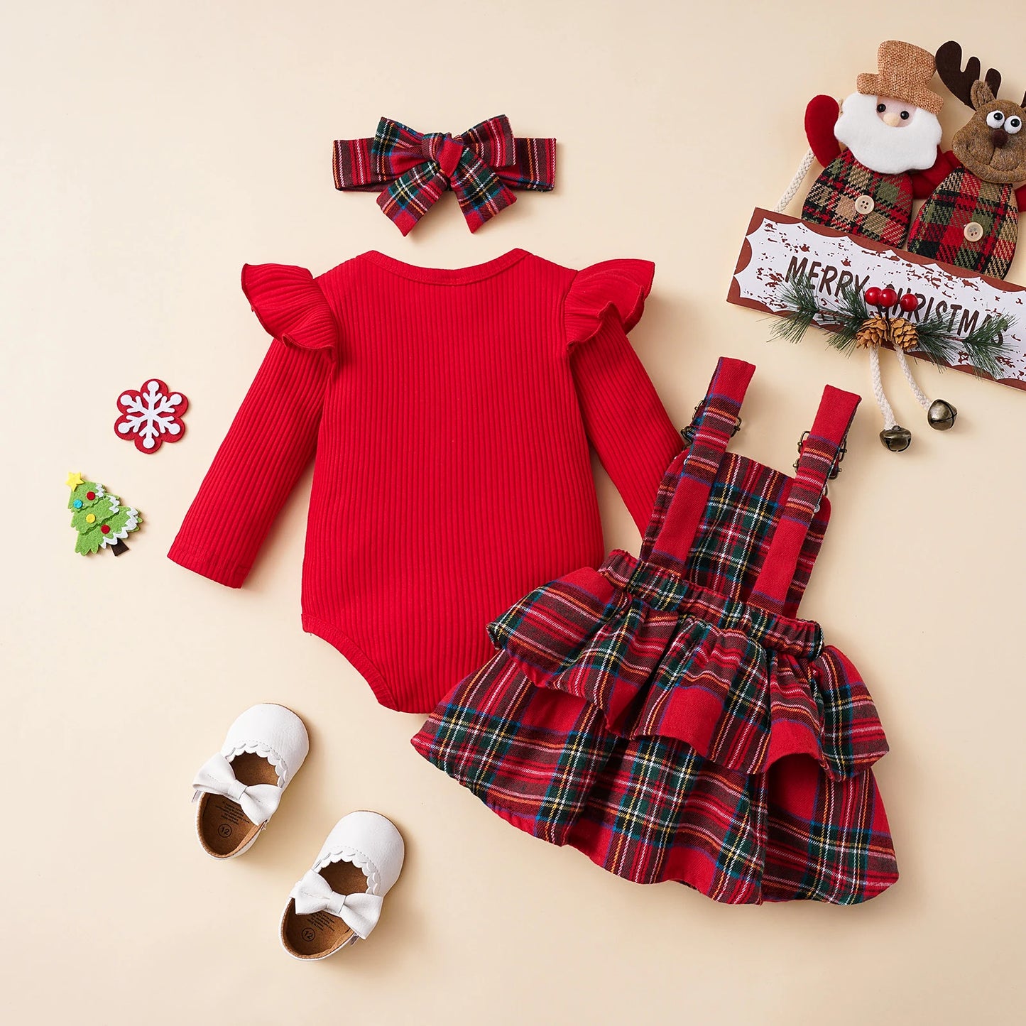 Plaid Ruffle Noel Set