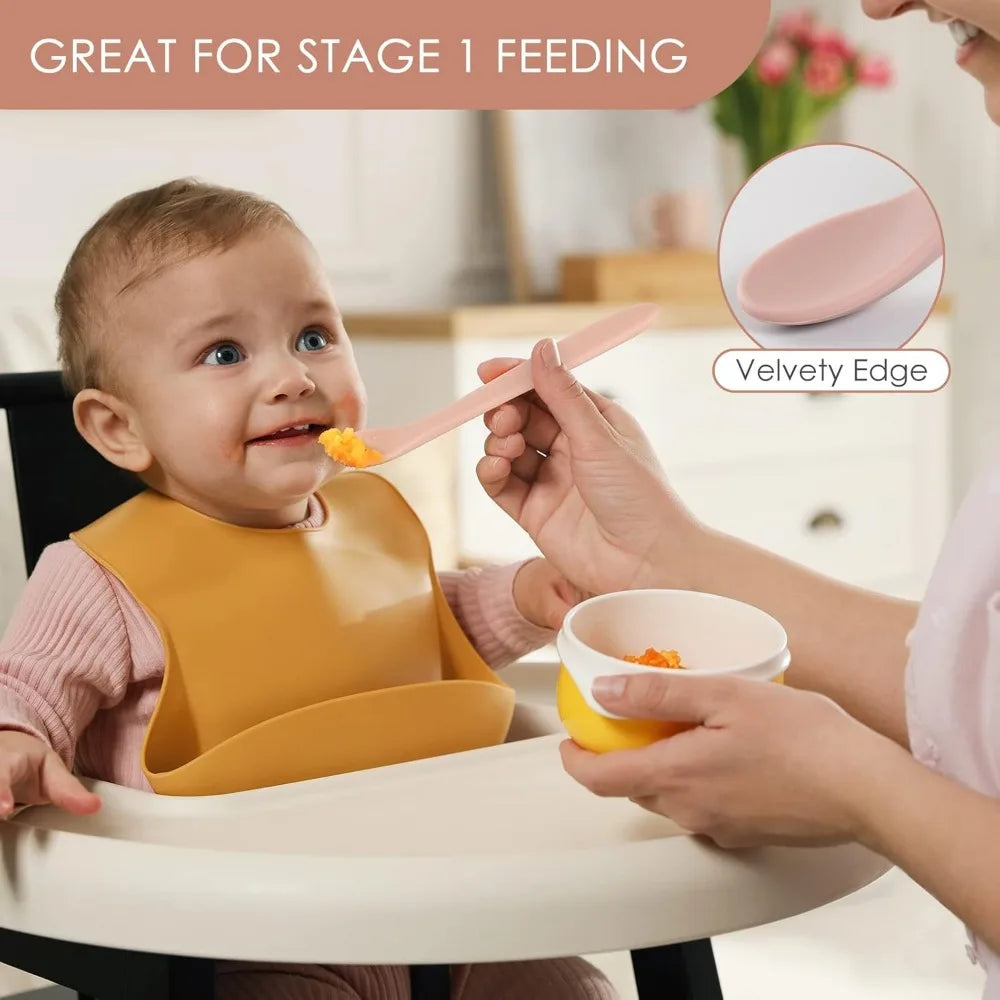 6-Piece Silicone Baby Feeding Spoons