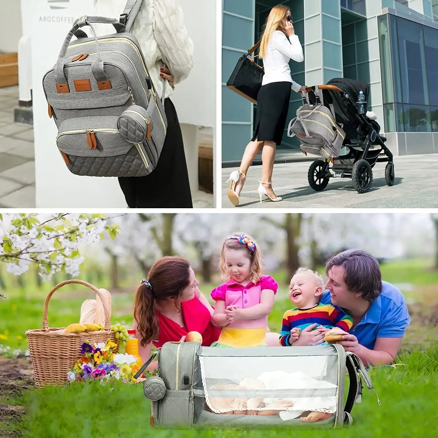 Hearth‑Harbor Deluxe Diaper Backpack