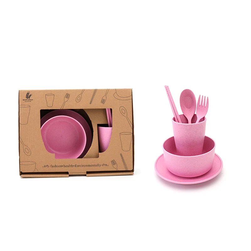 6‑piece Wheat‑Straw Feeding Set