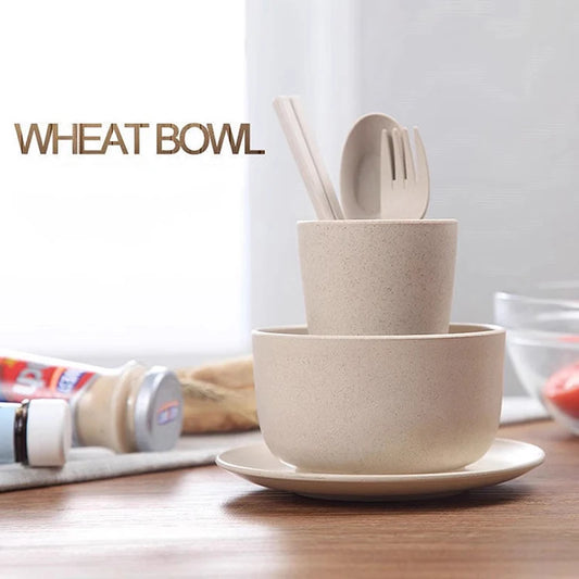 6‑piece Wheat‑Straw Feeding Set