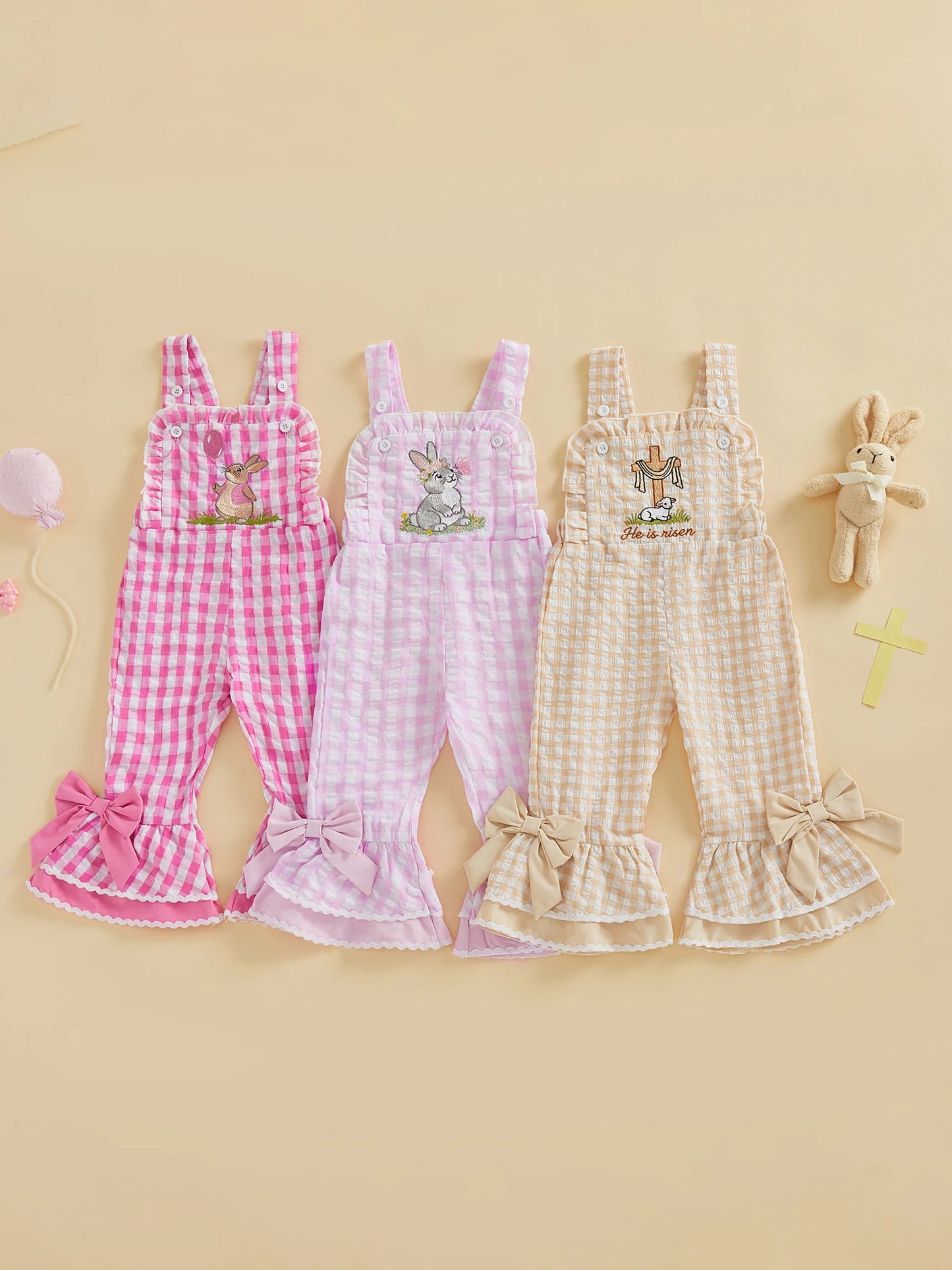 Bunny‑Bloom Ruffle Romper Set