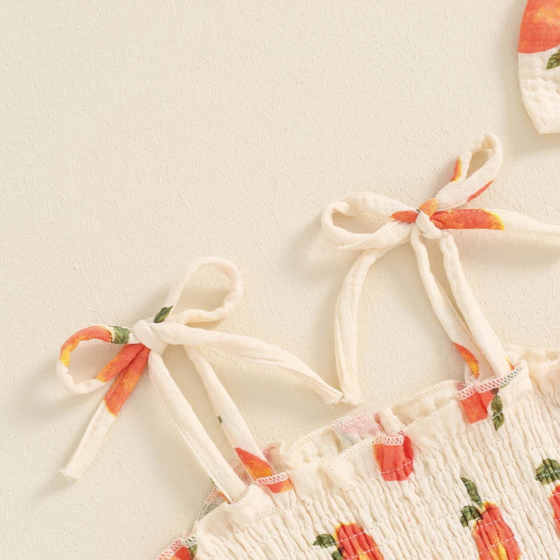 Peach Blossom Romper Set