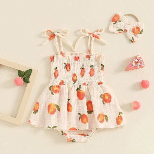 Peach Blossom Romper Set