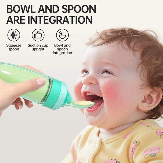 Baby Feeding Silicone Bottle with Spoon
