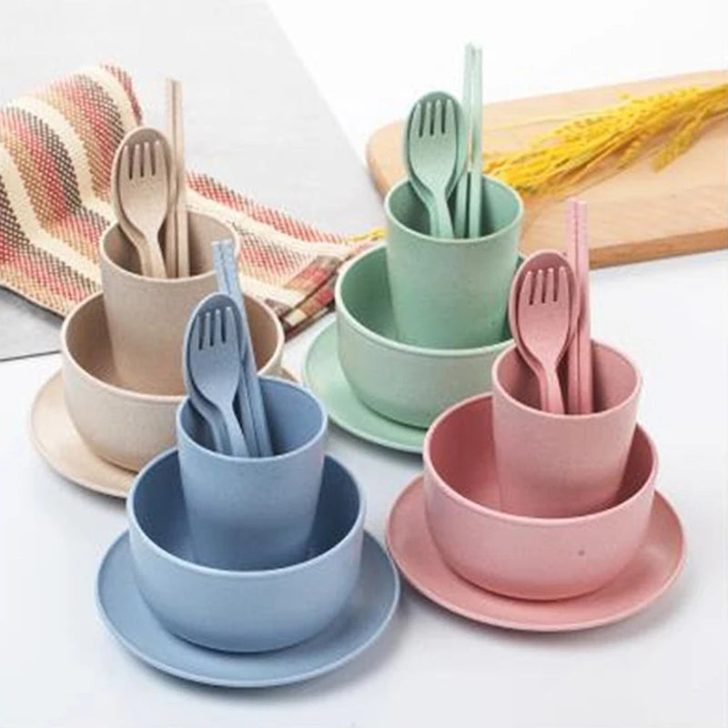6‑piece Wheat‑Straw Feeding Set