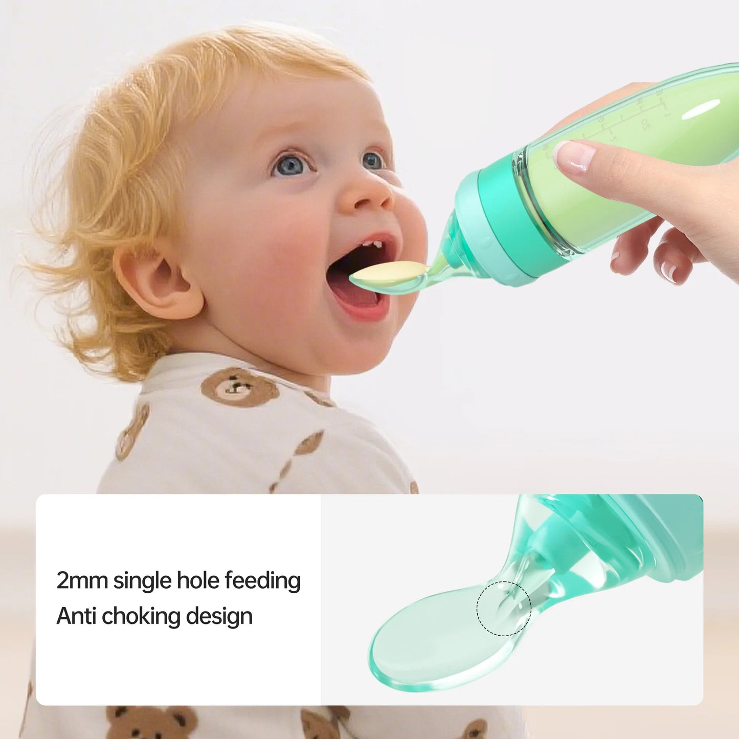 Baby Feeding Silicone Bottle with Spoon