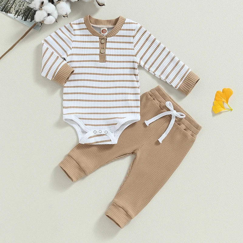 Striped Autumn Hearth Romper Set