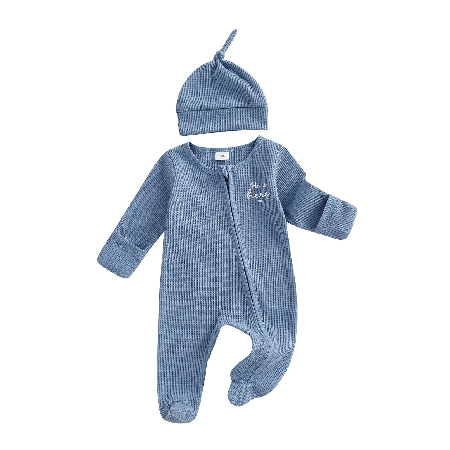 Lettered Footie & Hat Set
