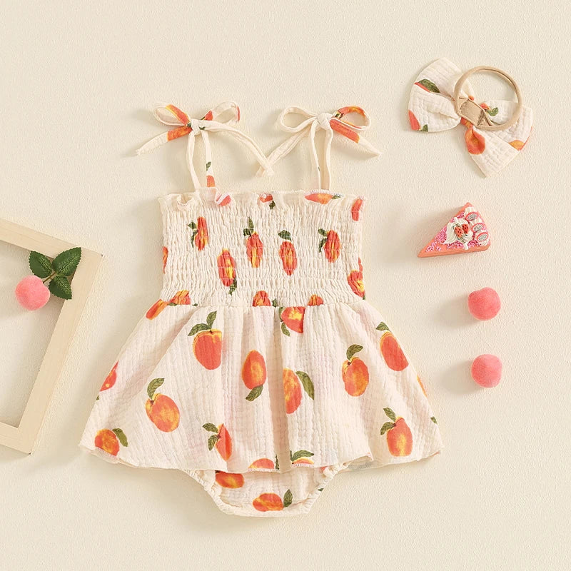 Peach Blossom Romper Set