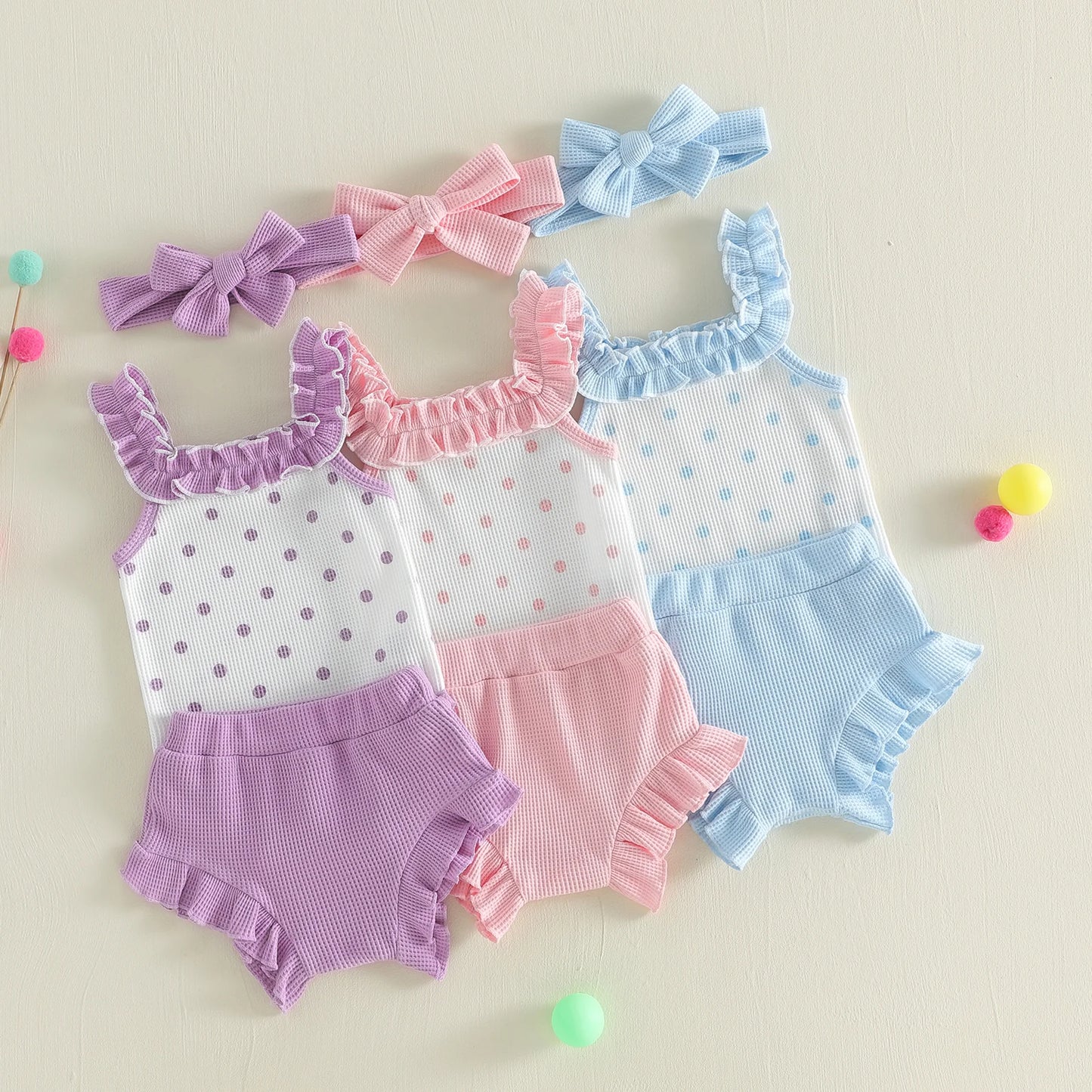 Dew‑Dot Ruffle Sun Set