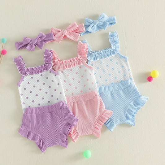 Dew‑Dot Ruffle Sun Set