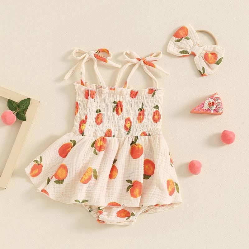 Peach Blossom Romper Set